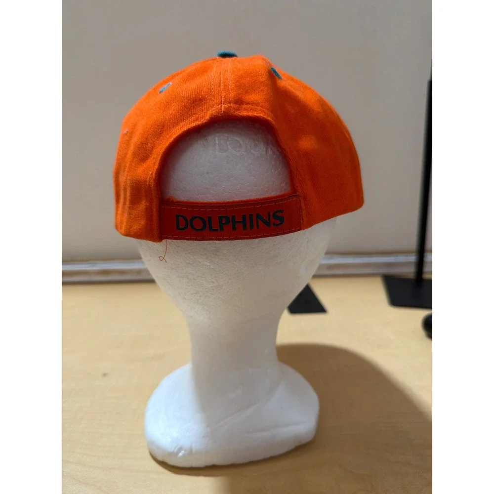 Miami Dolphins NFL Orange Adjustable Hat Baseball Cap Classic Logo Embroidered